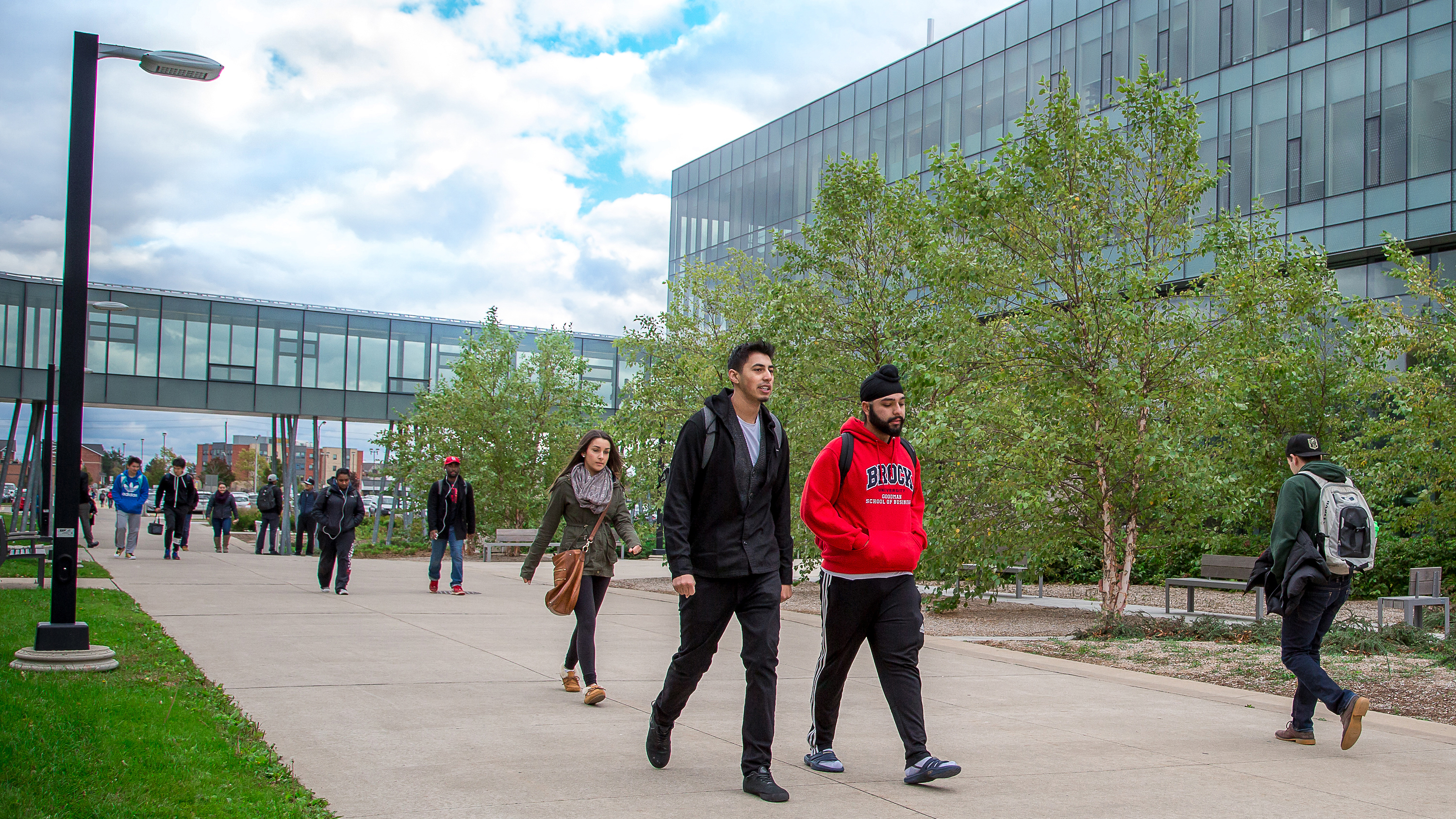 This is an image of Jubilee Court at Brock University?s St. Catharines campus on a fall day